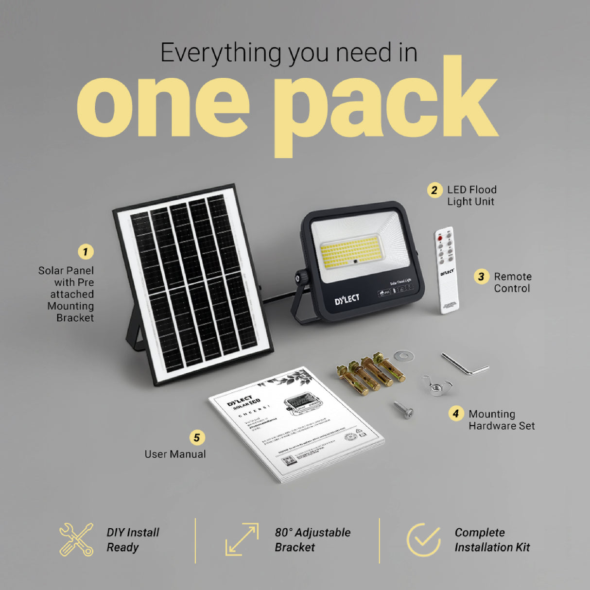 Dylect Eco Solar 200W Flood Light