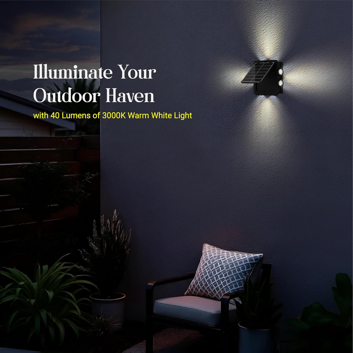 Dylect Eco Solar LED Wall Washer Light (4 Direction Beam Projection)