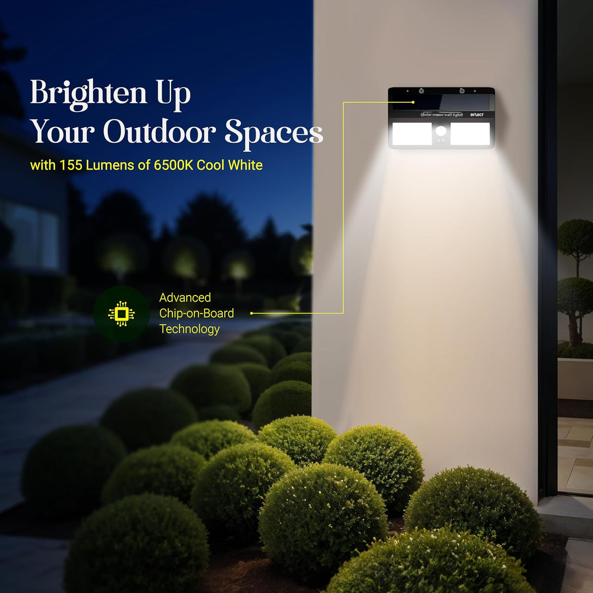 Dylect Eco Solar Integrated Circuit COB Wall Light