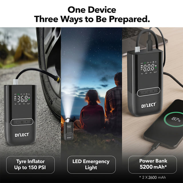 Dylect Air Dash Tyre Inflator | 5200 mAh