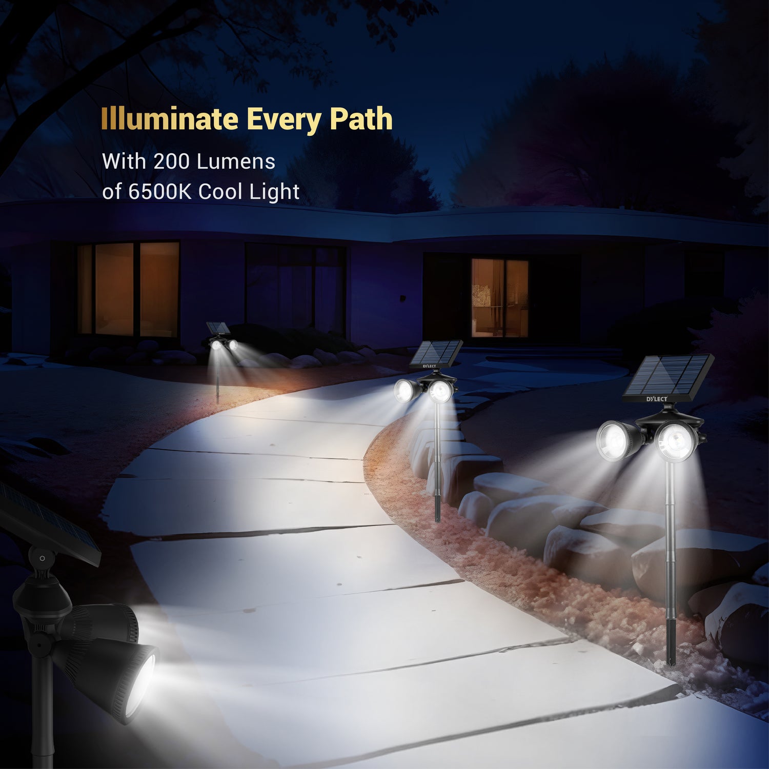 Dylect LUXE Solar Dual Head Garden Light