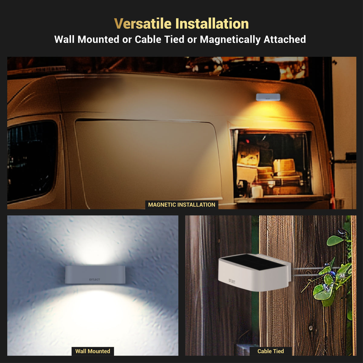 Dylect Solar LUXE Dome Up-Down Wall Light