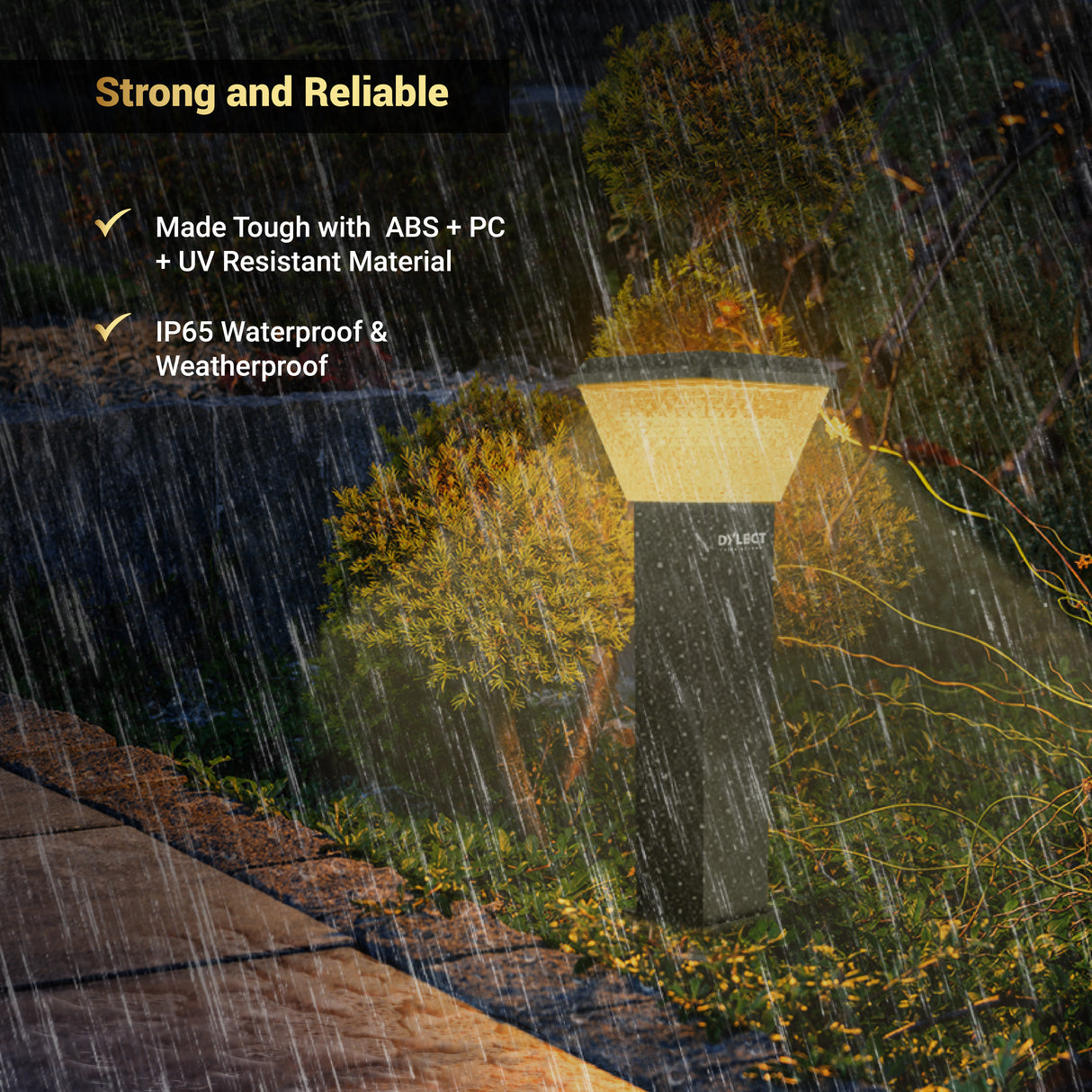 Dylect Luxe Solar Lawn Pillar Light - Pyramid Shape