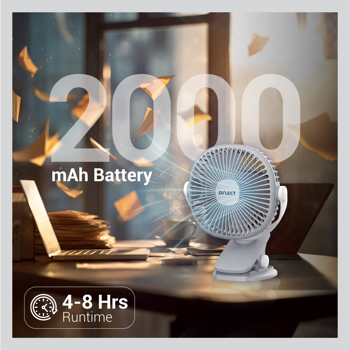 Dylect Briza Clipmate fan — Steel grey