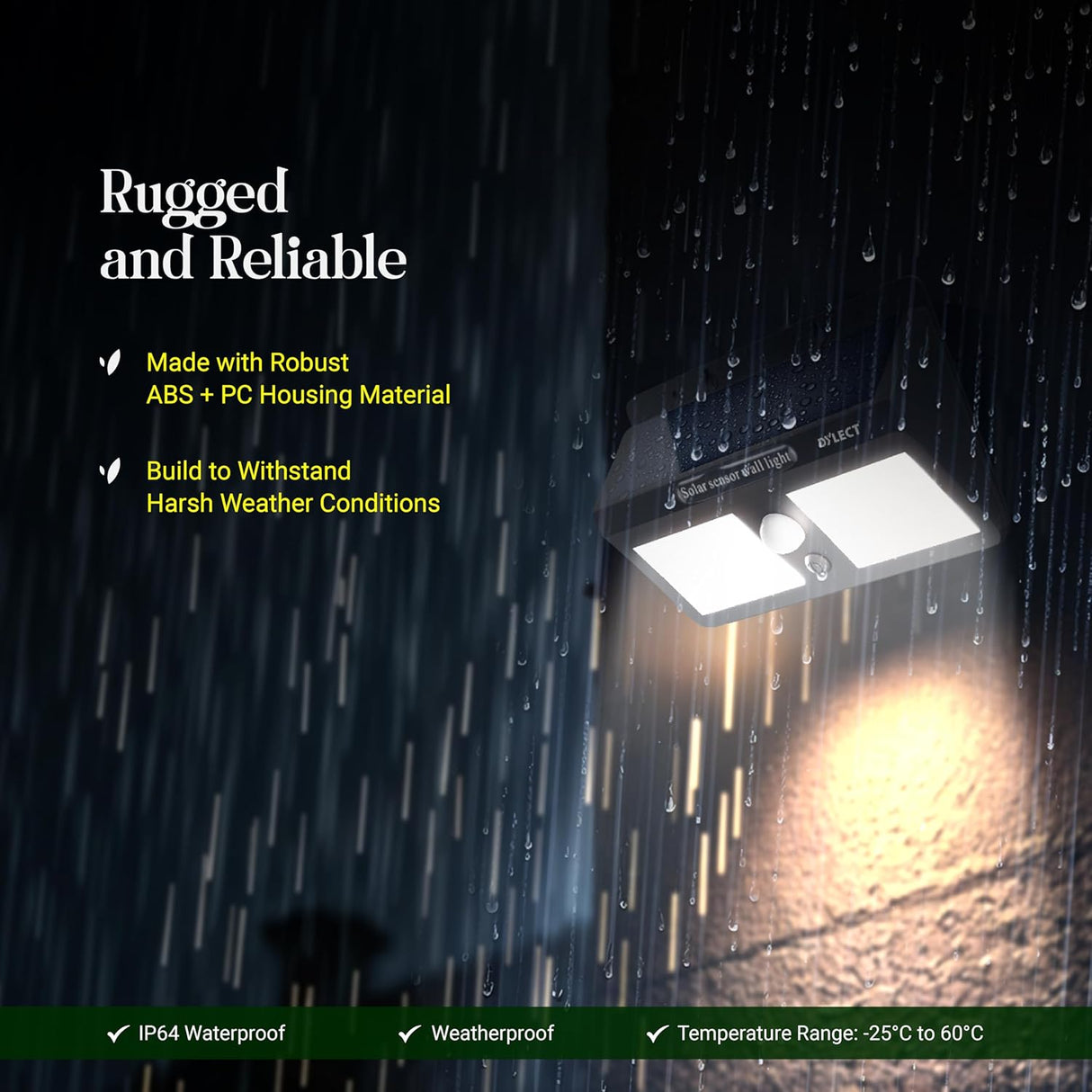 Dylect Eco Solar Integrated Circuit COB Wall Light