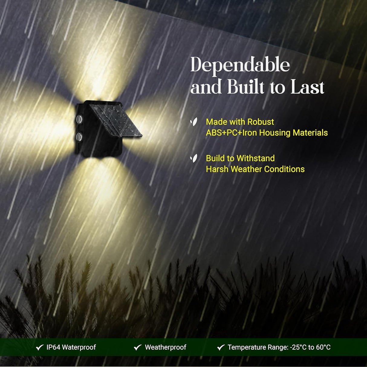 Dylect Eco Solar LED Wall Washer Light (4 Direction Beam Projection)