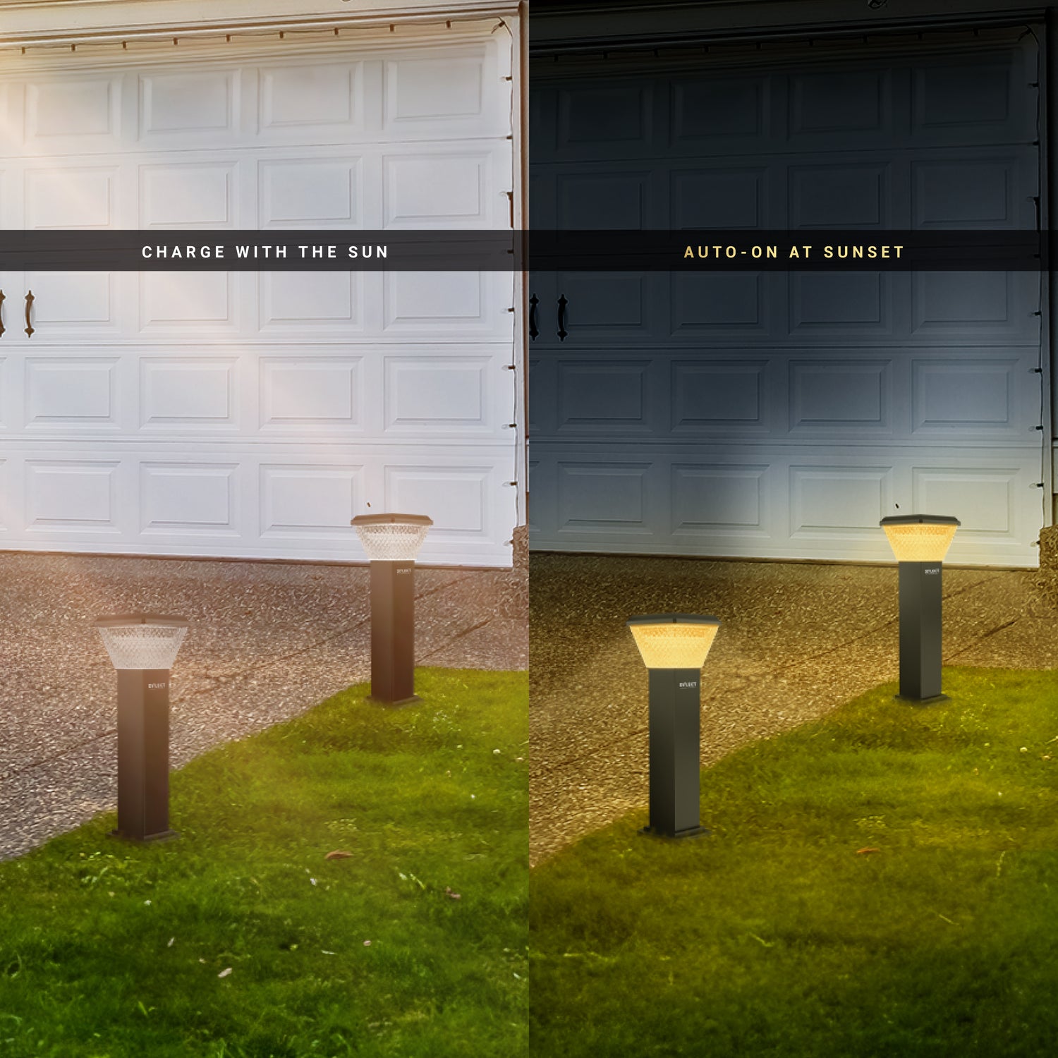 Dylect Luxe Solar Lawn Pillar Light - Pyramid Shape
