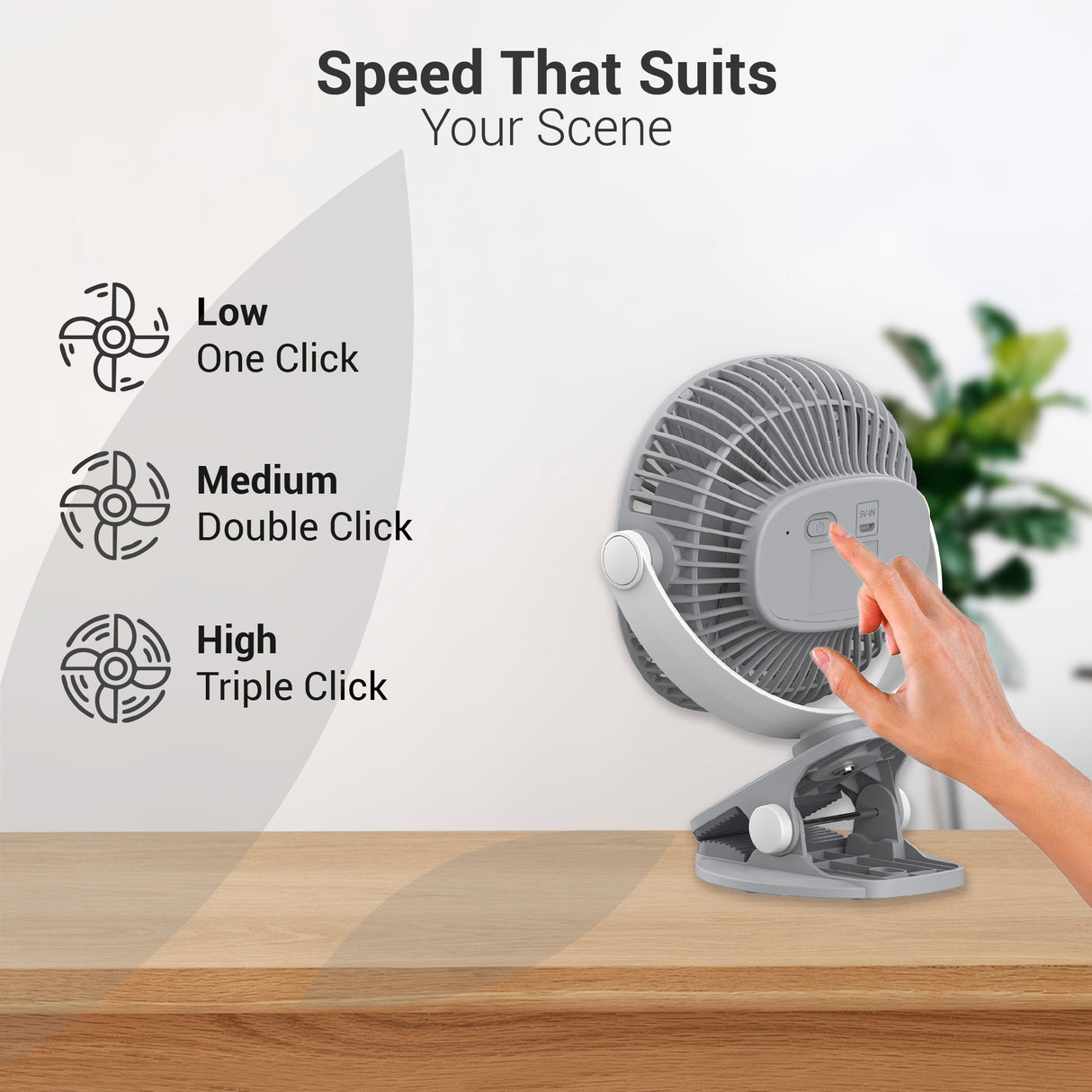 Dylect Briza Clipmate fan — Steel grey