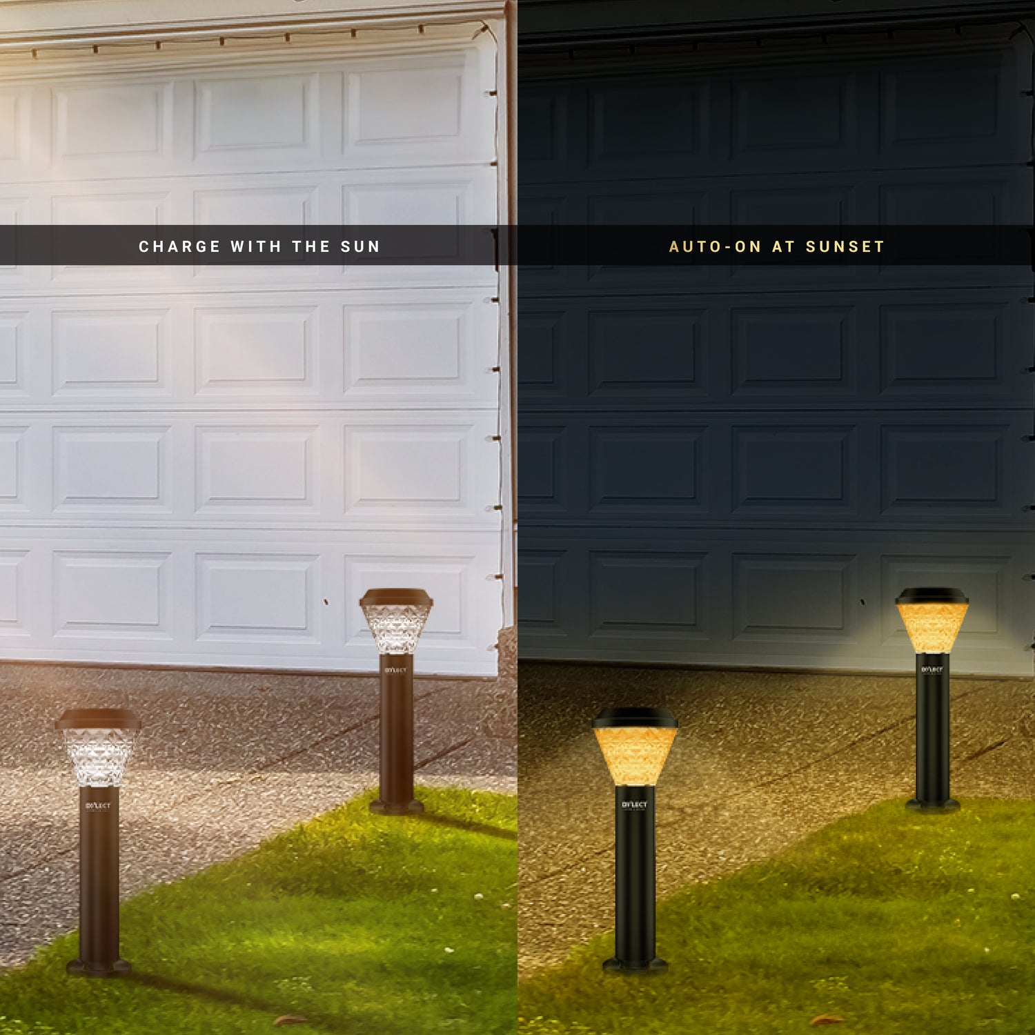 Dylect Luxe Solar Lawn Pillar Light - Cone Shape