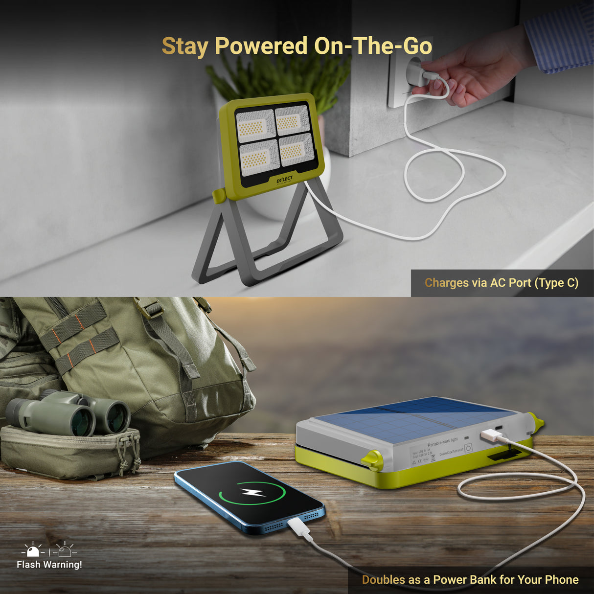 Dylect Luxe Solar Camping Light – Green