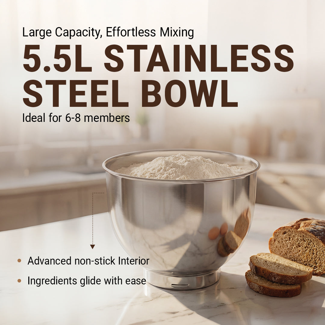 Dylect ArtiMix Stand Mixer | 1900W Motor with Fermentation Function