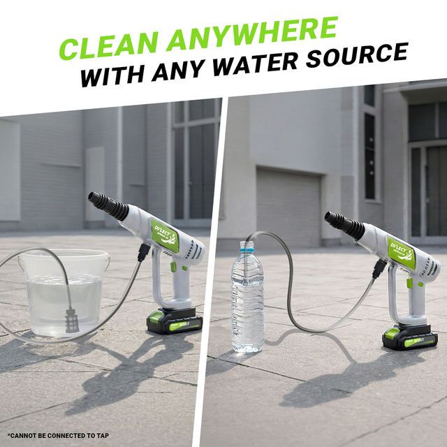 Dylect AirWash Go Light Grey pressure washer gun with 180W copper winding motor for reliable cleaning performance
