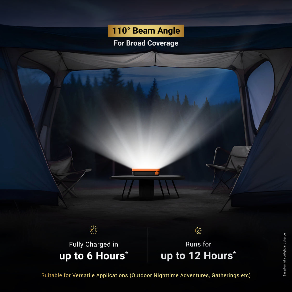 Dylect Luxe Solar Camping Light – Orange