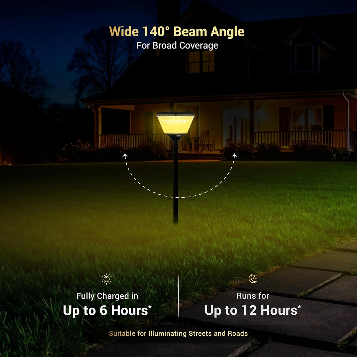 Dylect Luxe Solar Spike Garden Light - Pyramid Shape (Small)