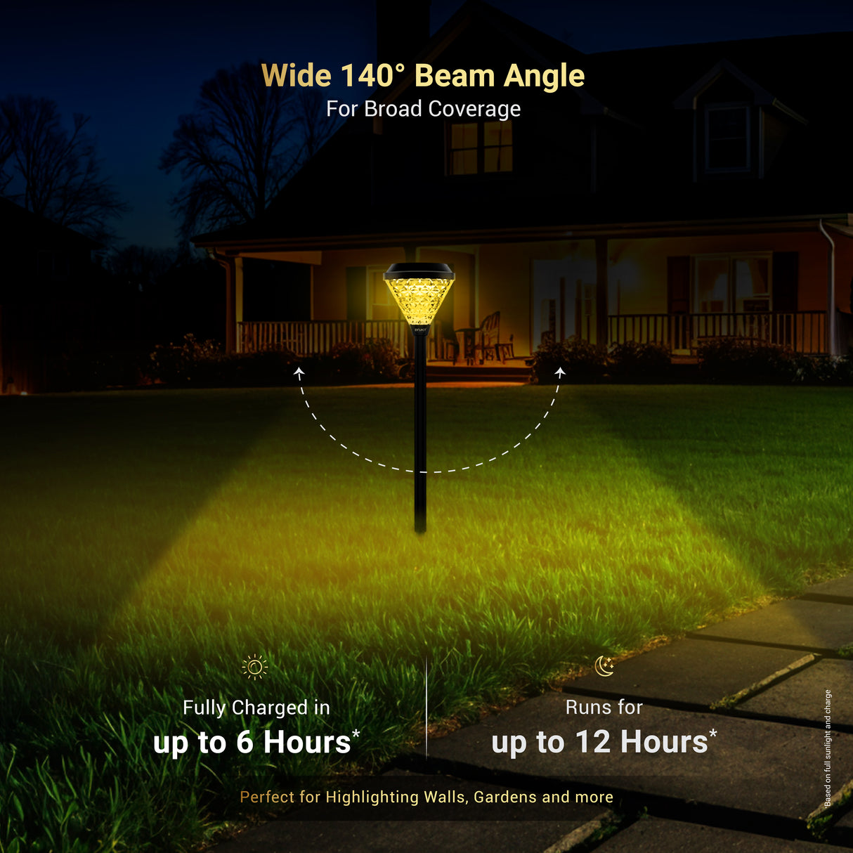 Dylect Luxe Solar Spike Garden Light - Cone Shape