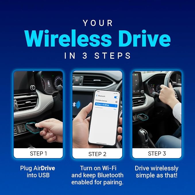 Dylect® AirDrive Wireless CarPlay & Android Auto Adapter