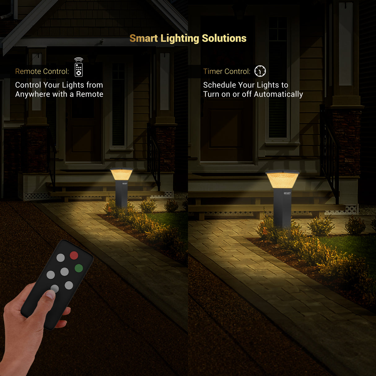 Dylect Luxe Solar Lawn Pillar Light - Pyramid Shape