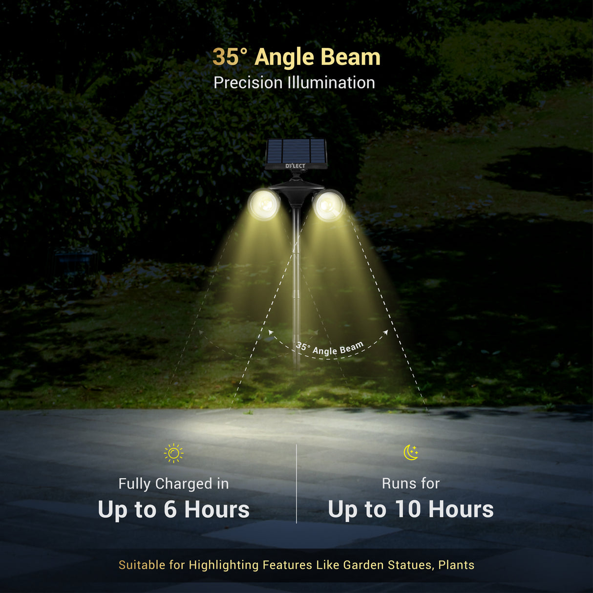 Dylect LUXE Solar Dual Head Garden Light