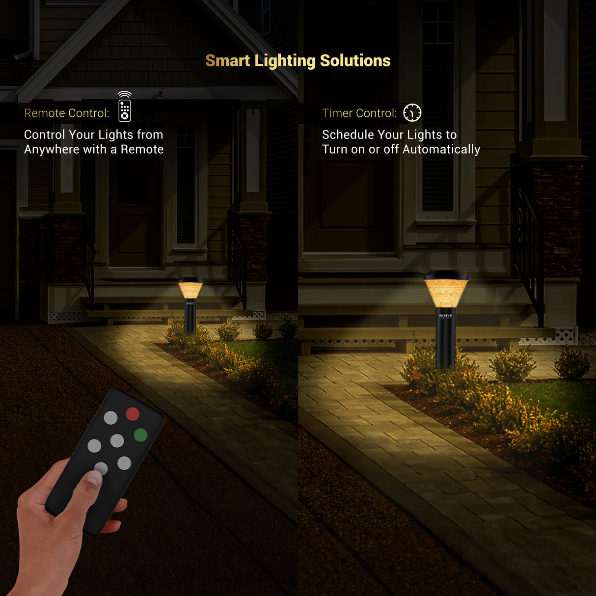 Dylect Luxe Solar Lawn Pillar Light - Cone Shape