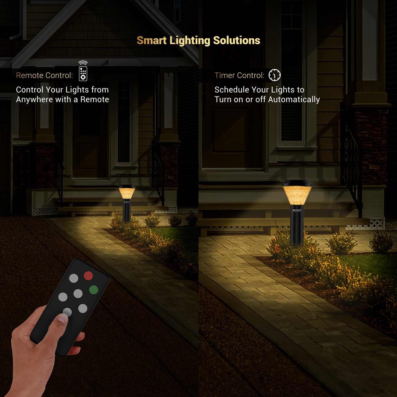 Dylect Luxe Solar Lawn Pillar Light - Cone Shape