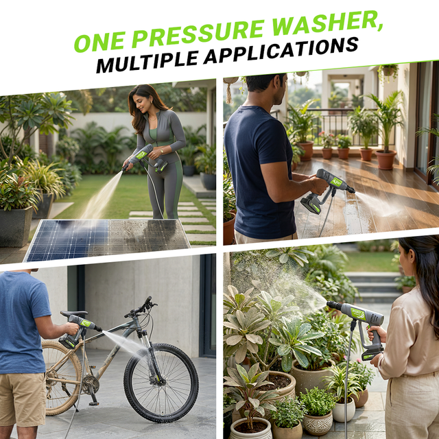 Dylect AirWash Go pressure washer for car, bike, garden furniture and outdoor household cleaning