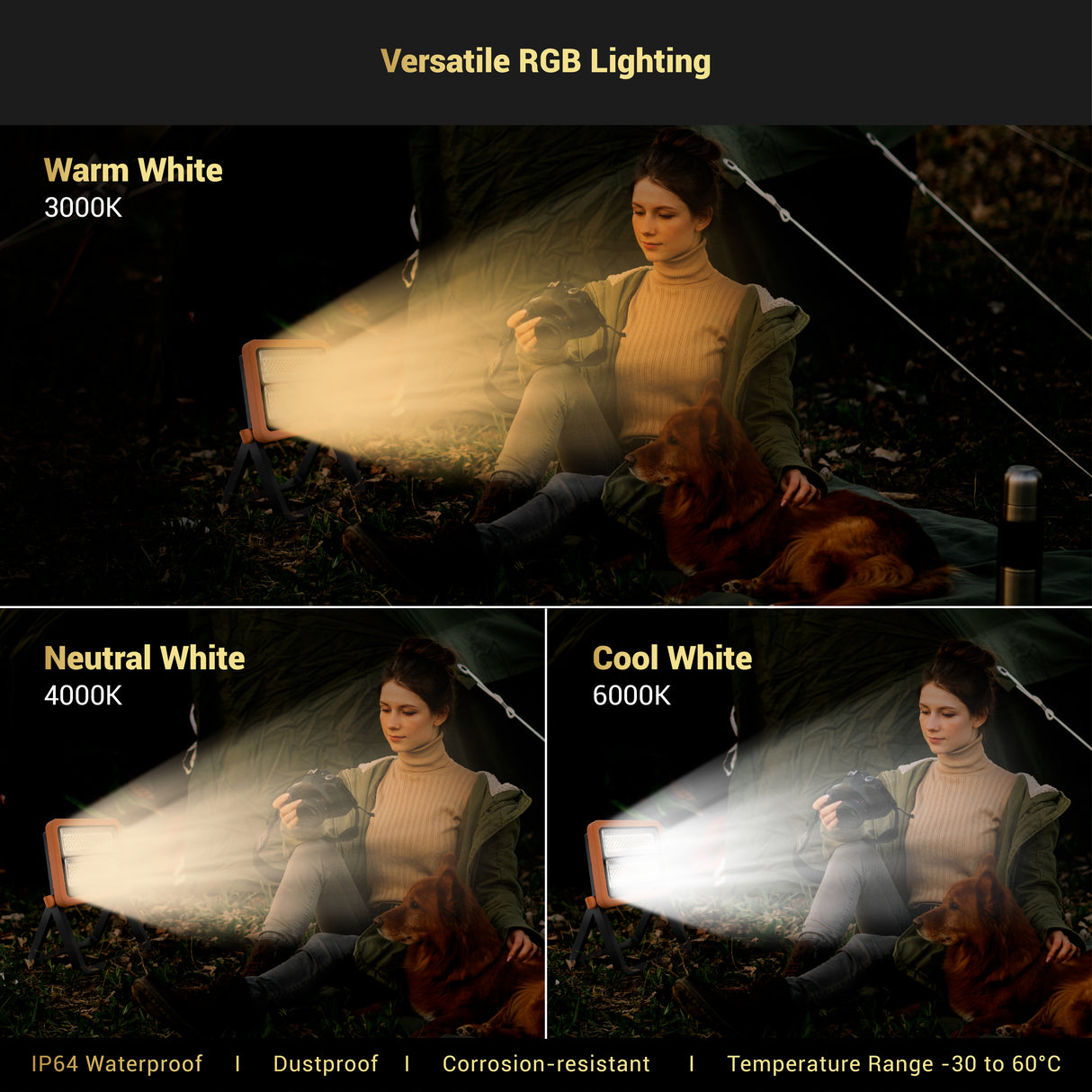 Dylect Luxe Solar Camping Light – Orange