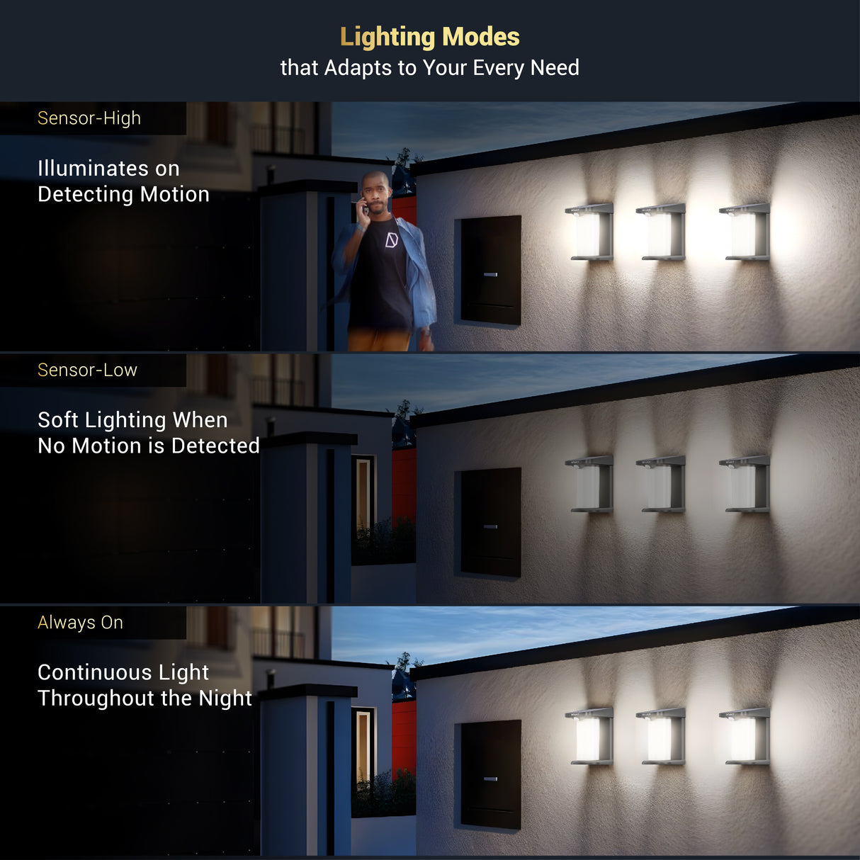 Dylect LUXE Solar Motion Wall Lantern