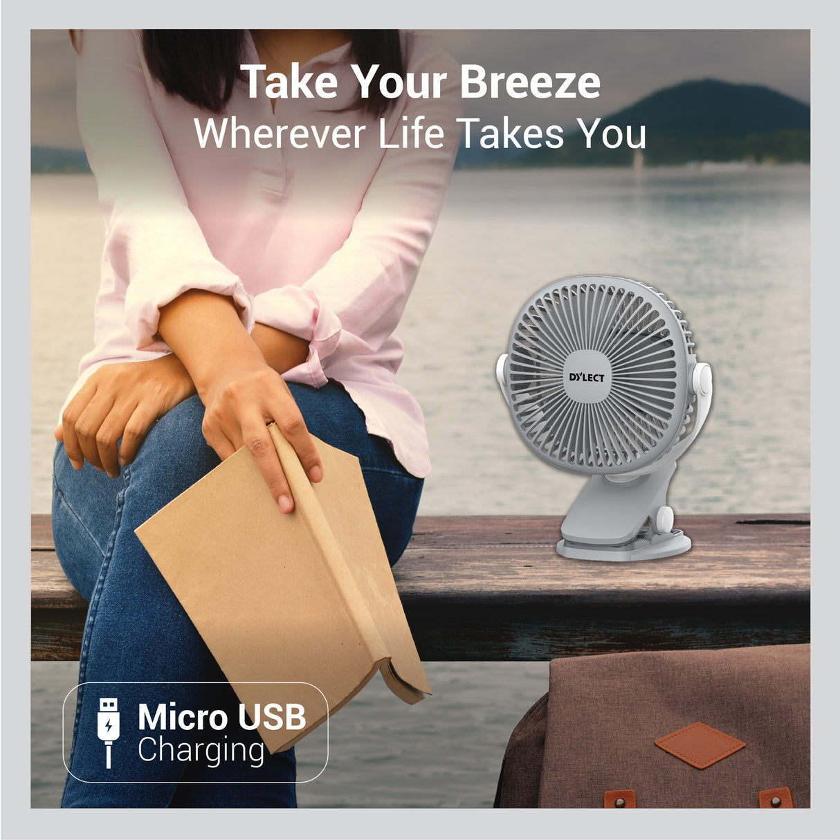 Dylect Briza Clipmate fan — Steel grey