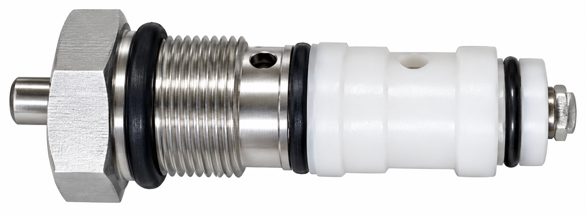 Dylect® Force Pressure Washer Relief Valve Core (Processed) φ25×73 mm – POM/Delrin Pressure Control Valve for Pump Head Assembly