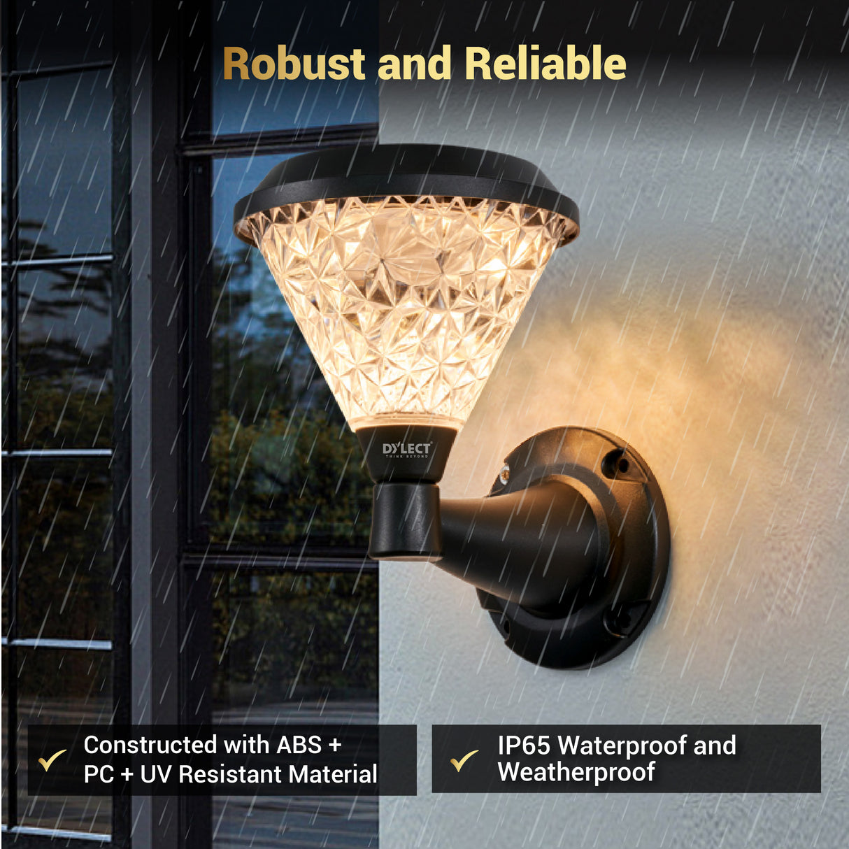 Dylect Luxe Solar Wall Lamp - Cone Shape (Big)