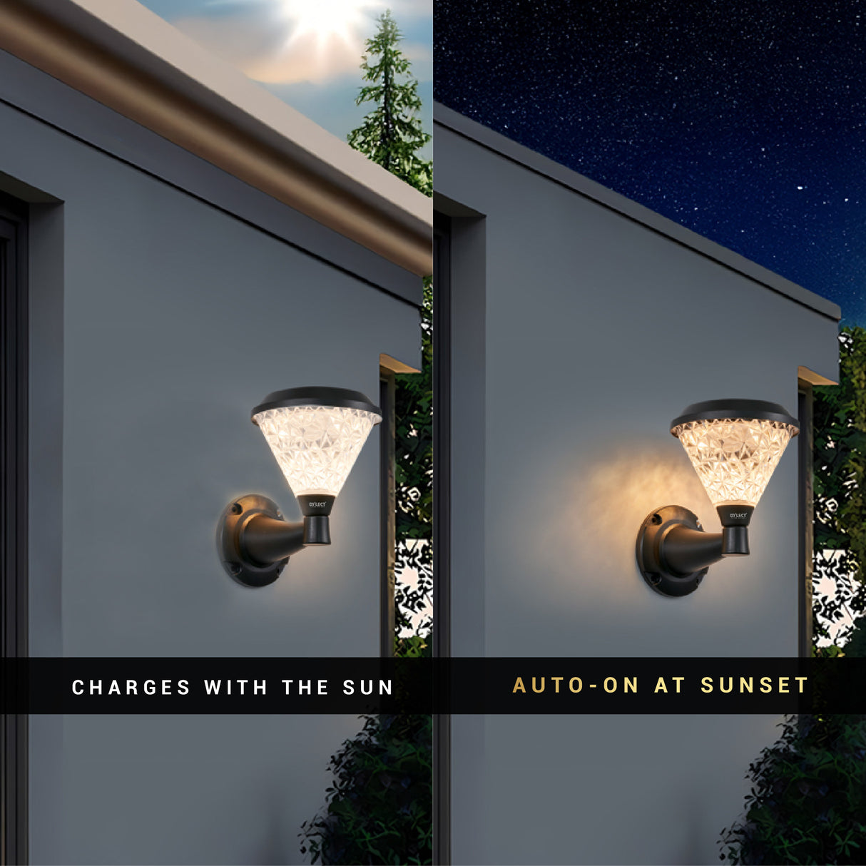 Dylect Luxe Solar Wall Lamp - Cone Shape (Big)