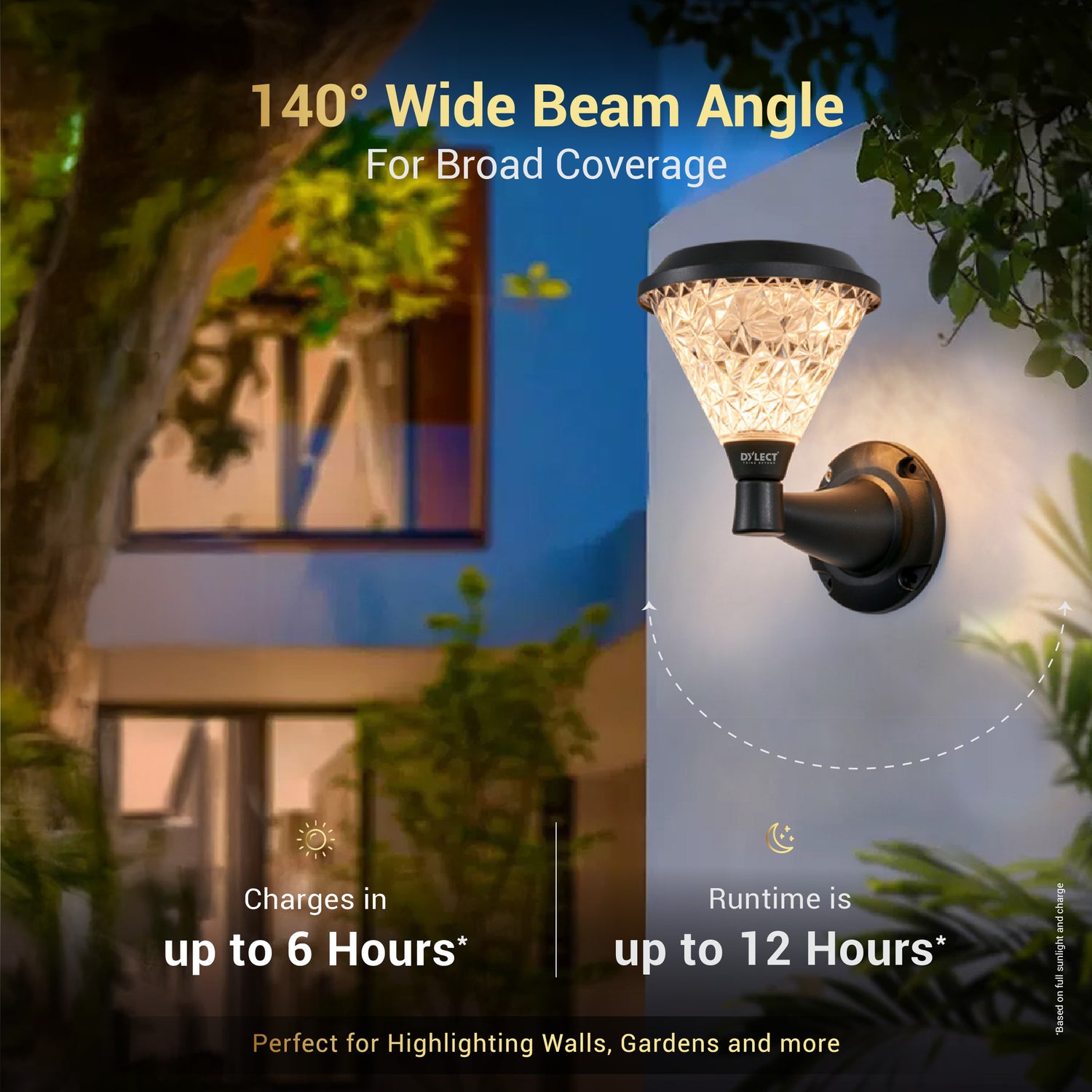 Dylect Luxe Solar Wall Lamp - Cone Shape (Big)