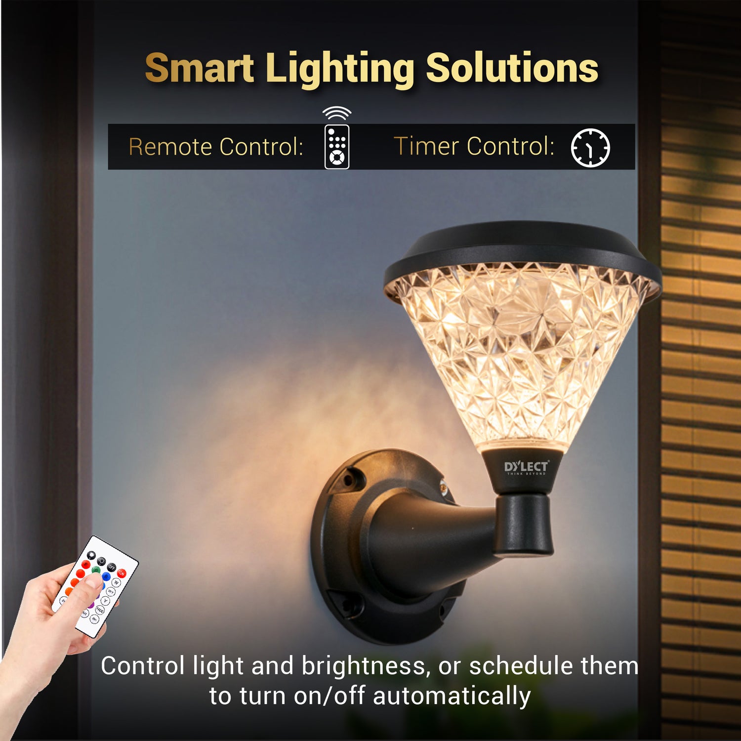 Dylect Luxe Solar Wall Lamp - Cone Shape (Big)