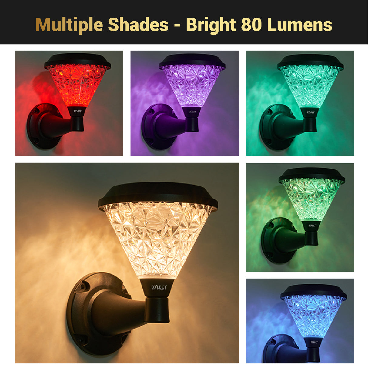 Dylect Luxe Solar Wall Lamp - Cone Shape (Small)