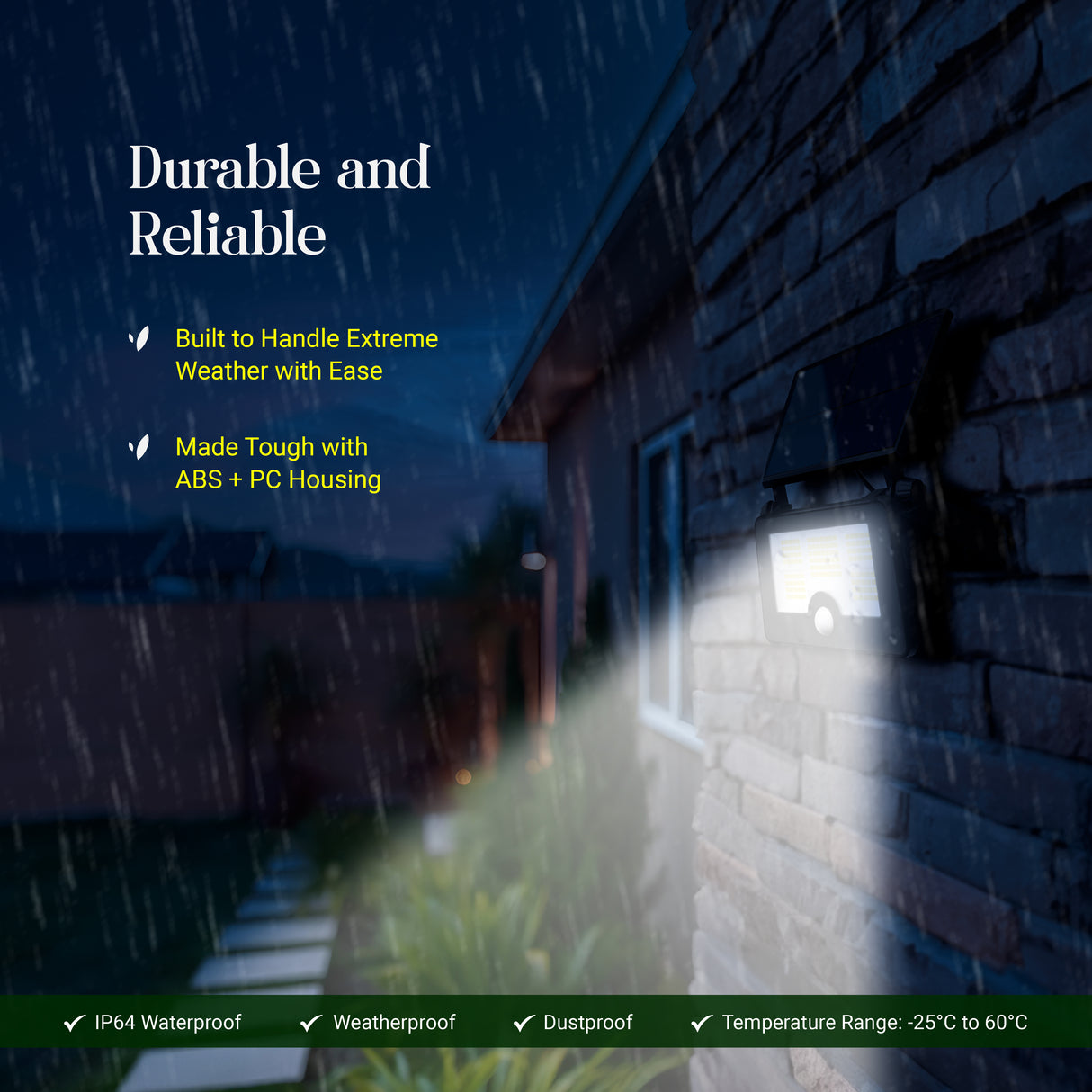 Dylect Eco Solar Flood Light with Adjustable Solar Panel - Medium