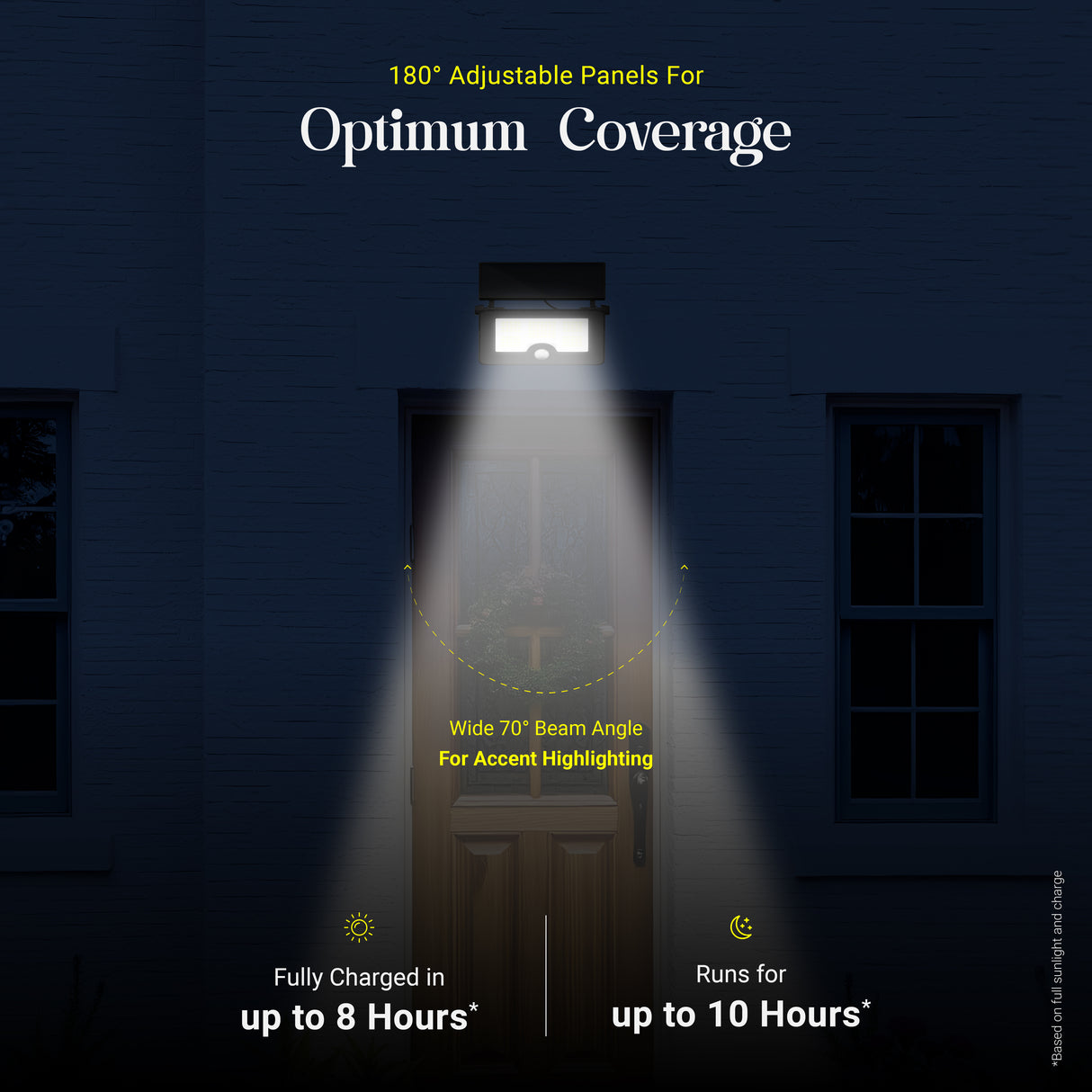 Dylect Eco Solar Flood Light with Adjustable Solar Panel - Medium