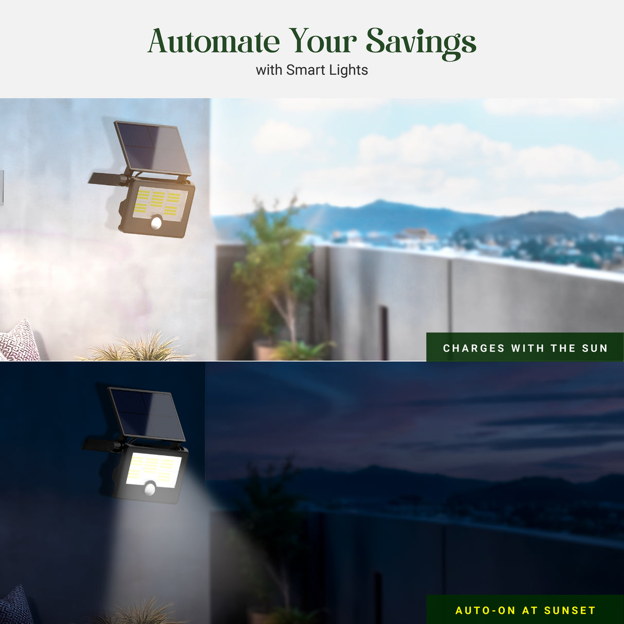 Dylect Eco Solar Flood Light with Adjustable Solar Panel - Small