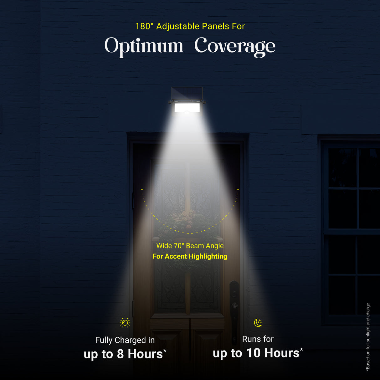 Dylect Eco Solar Flood Light with Adjustable Solar Panel - Small