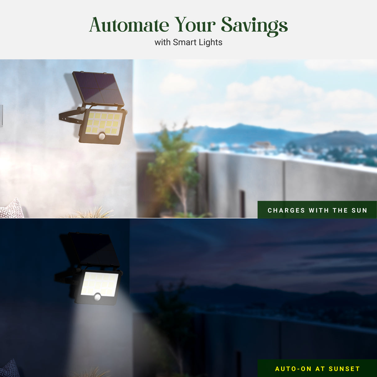 Dylect Eco Solar Flood Light with Adjustable Solar Panel