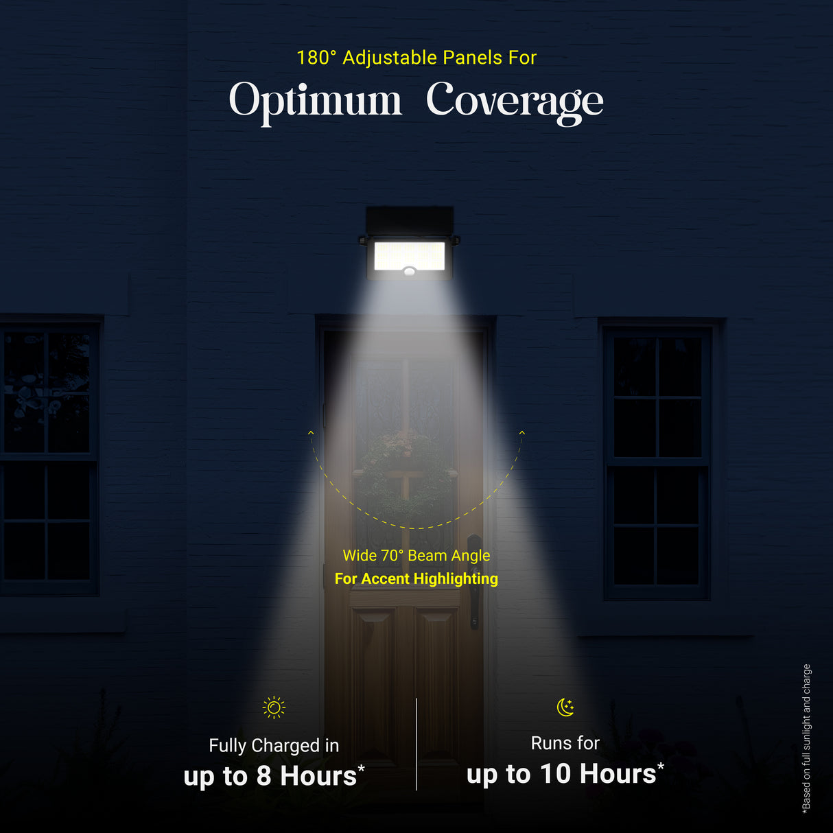 Dylect Eco Solar Flood Light with Adjustable Solar Panel