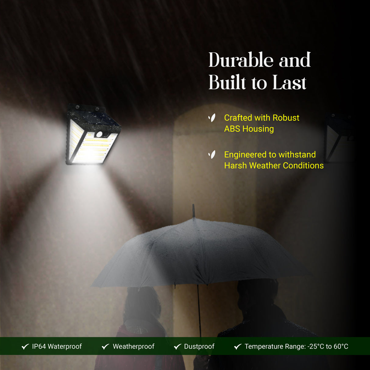 Dylect Eco Solar Wall Sensor Light – Front and Side Illumination (150 Lumen)