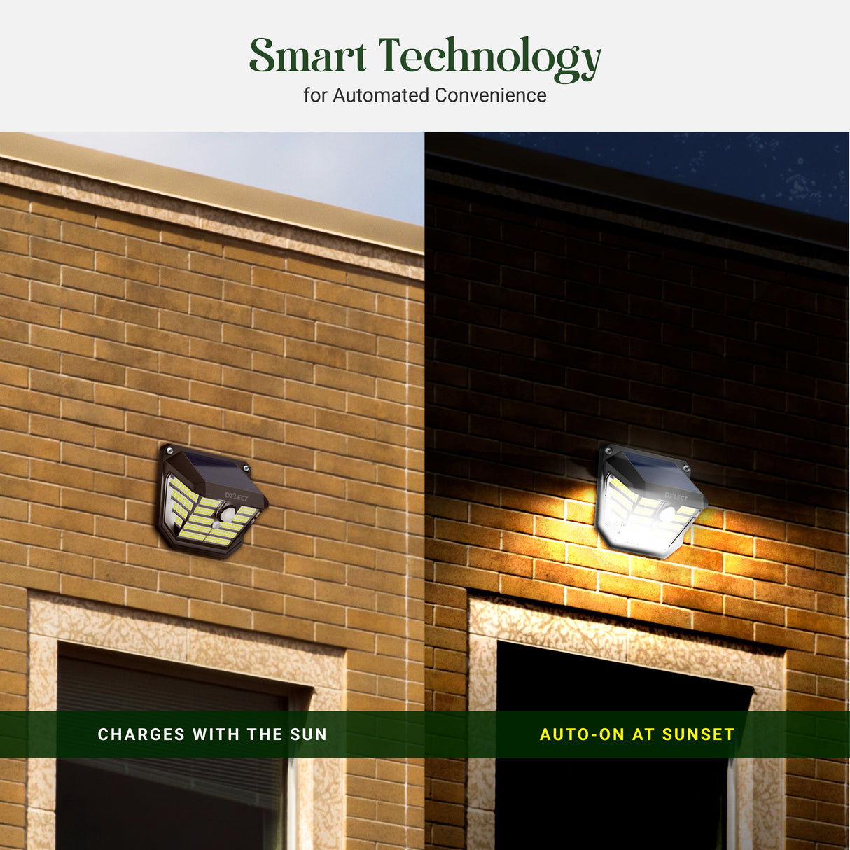 Dylect Eco Solar Wall Sensor Light – Front and Side Illumination (200 Lumen)