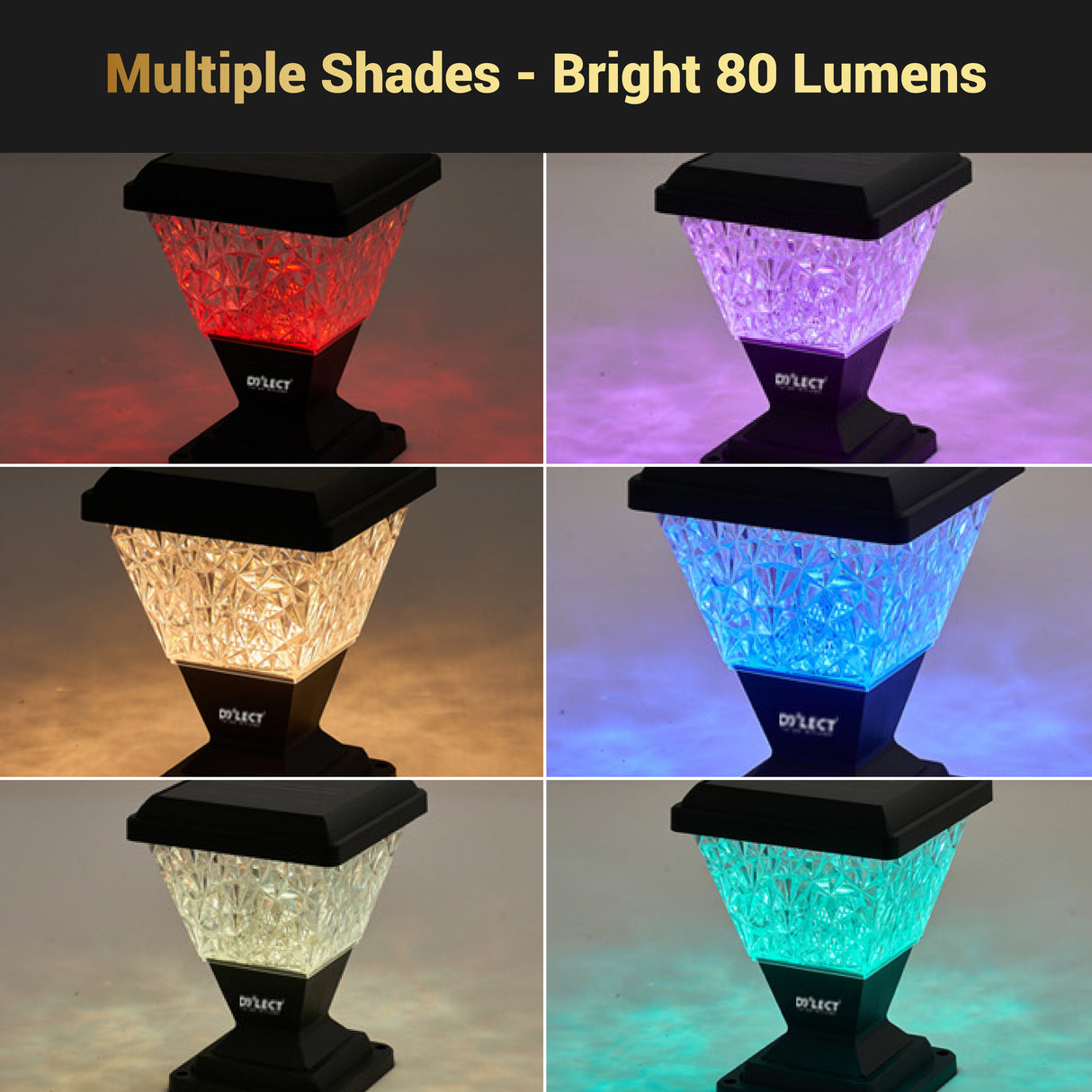 Dylect Luxe Solar Pillar Lamp - Pyramid Shape (Small)