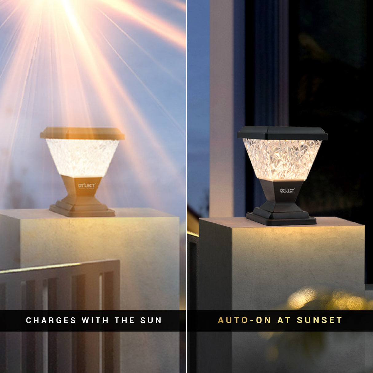 Dylect Luxe Solar Pillar Lamp - Pyramid Shape (Small)
