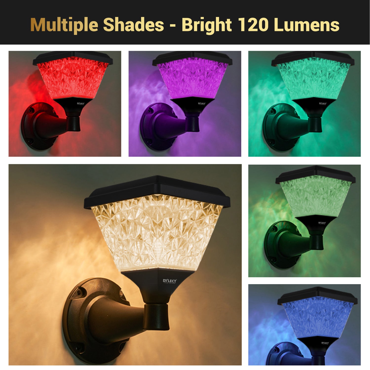 Dylect Luxe Solar Wall Lamp - Pyramid Shape (Big)