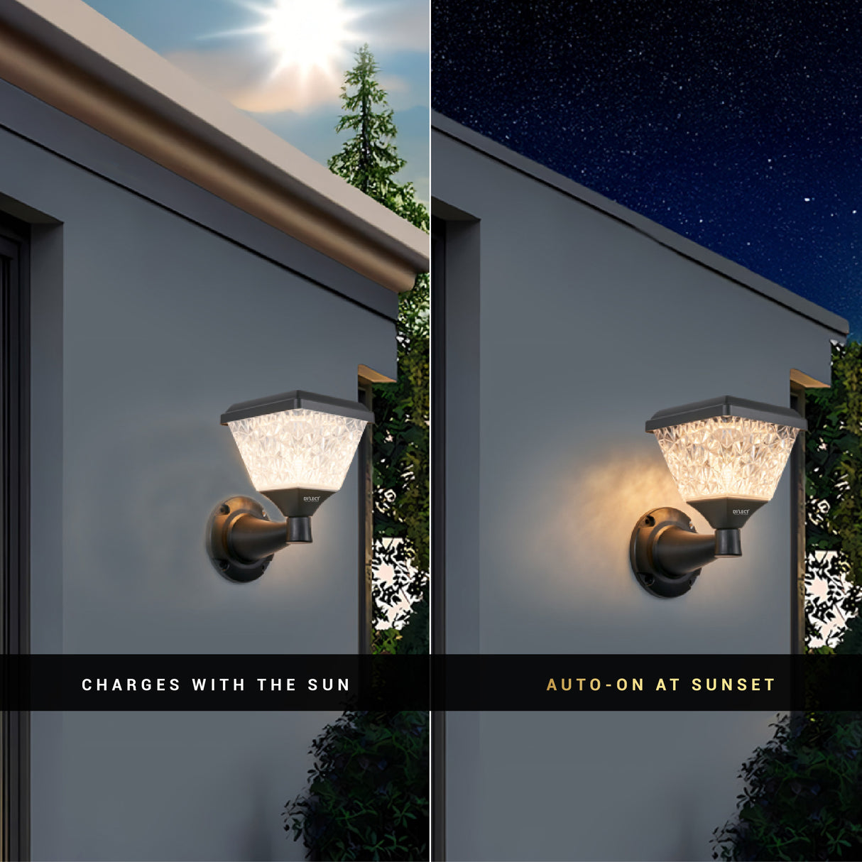 Dylect Luxe Solar Wall Lamp - Pyramid Shape (Big)