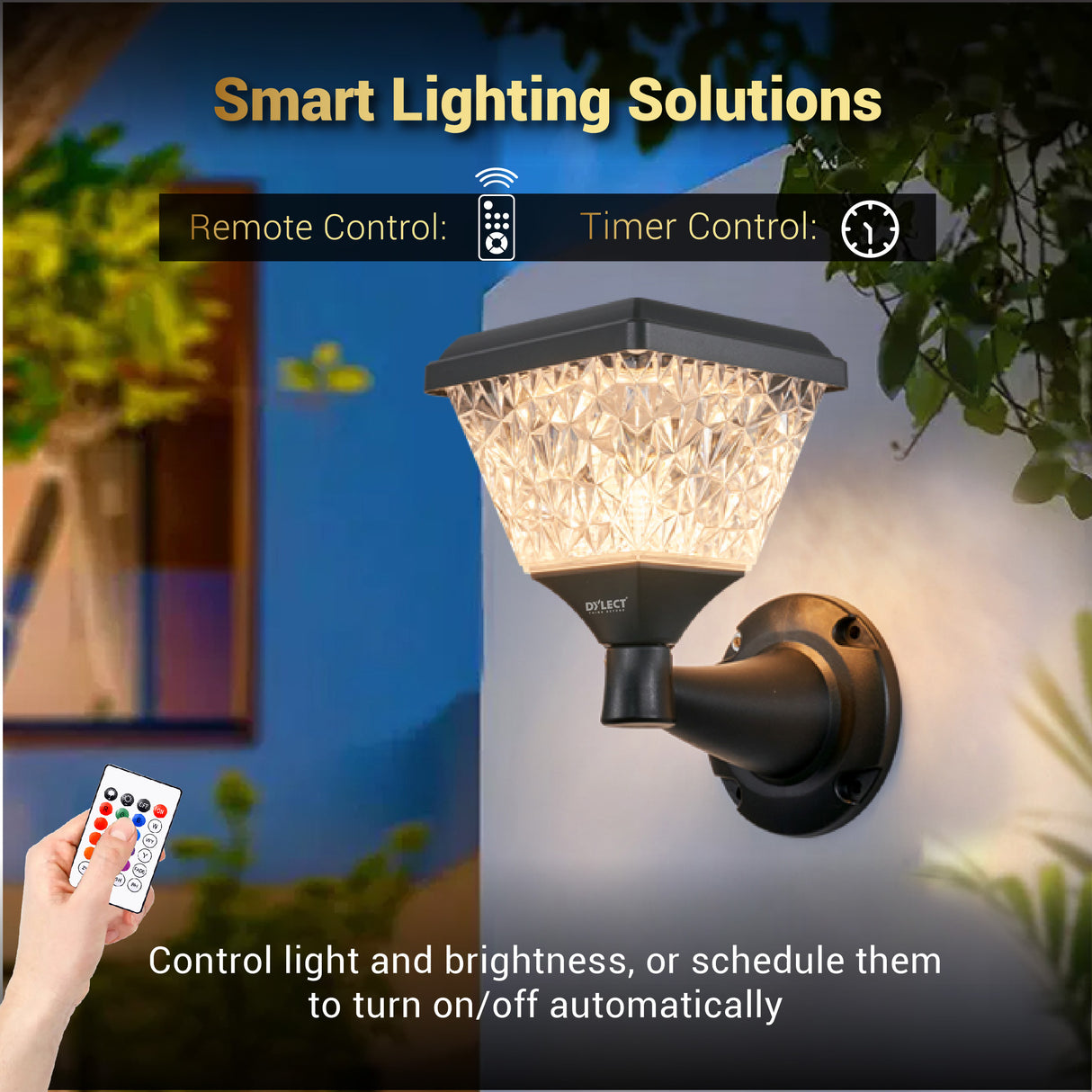 Dylect Luxe Solar Wall Lamp - Pyramid Shape (Big)