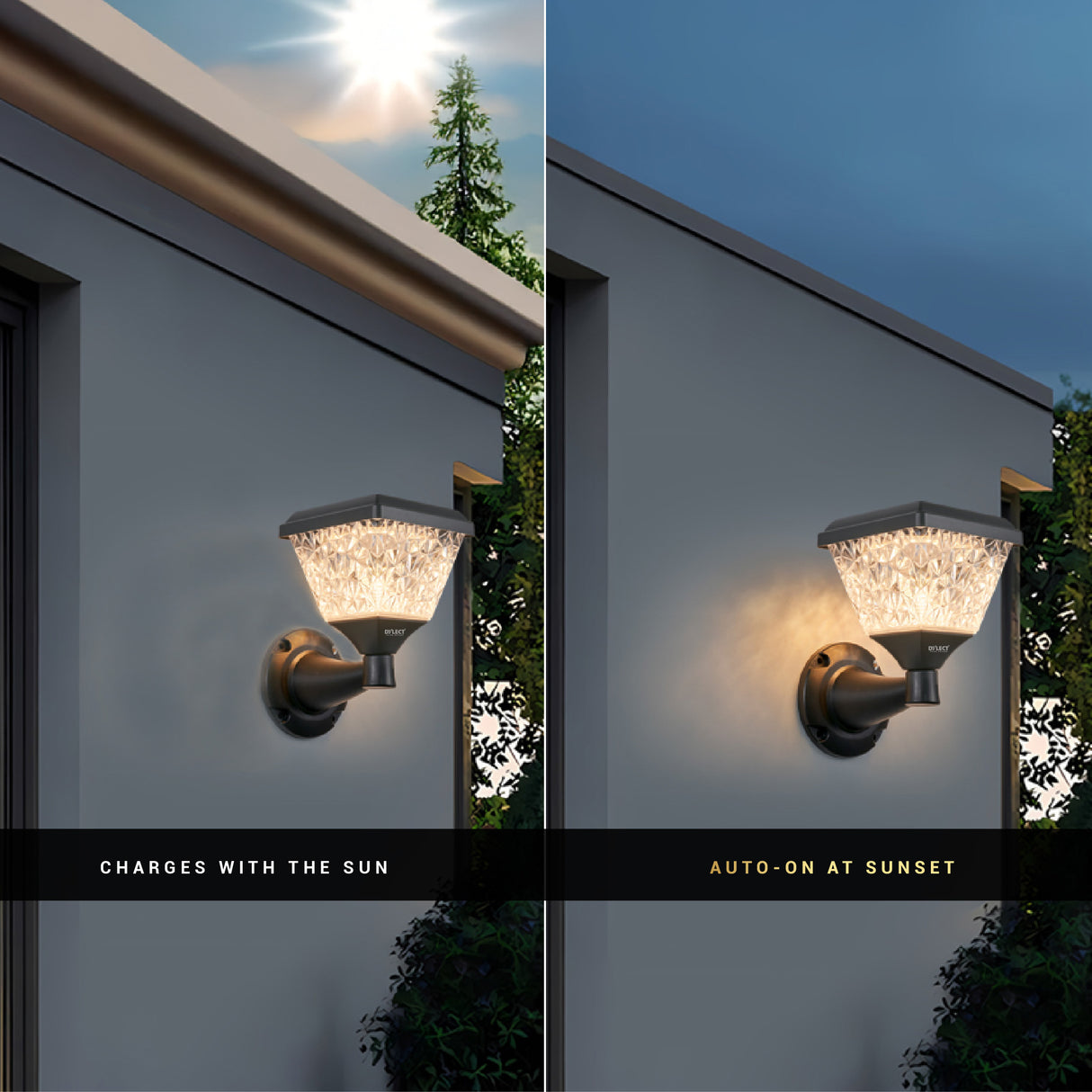 Dylect Luxe Solar Wall Lamp - Pyramid Shape (Small)