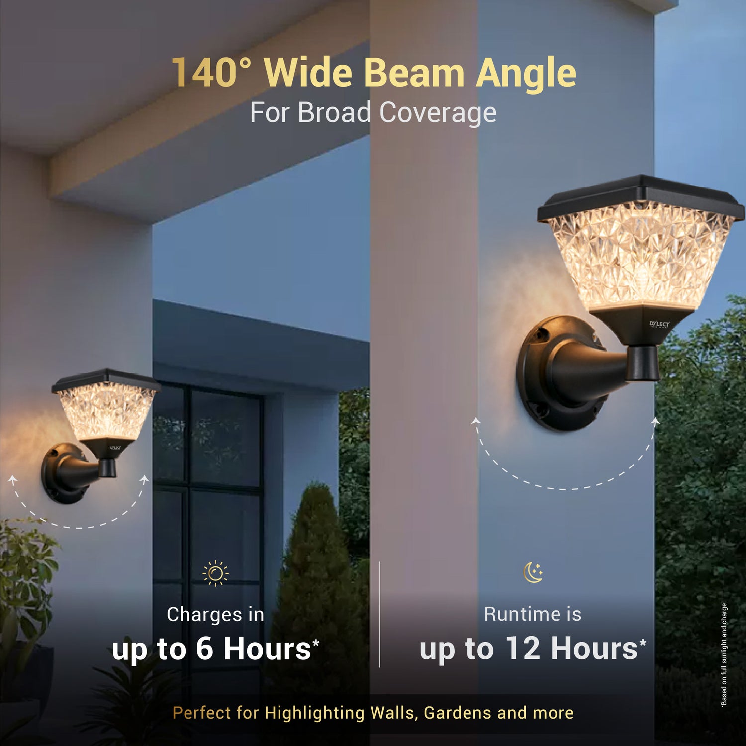 Dylect Luxe Solar Wall Lamp - Pyramid Shape (Small)