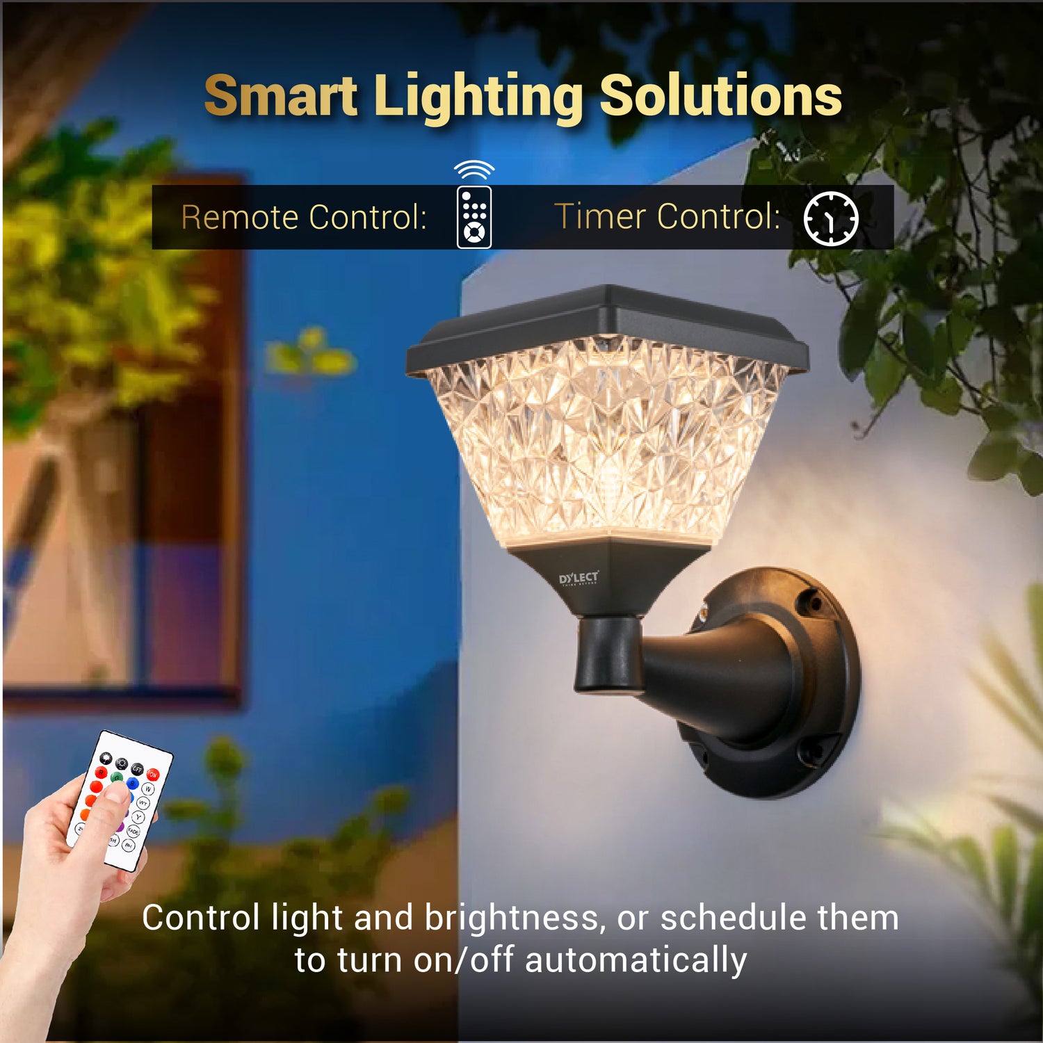 Dylect Luxe Solar Wall Lamp - Pyramid Shape (Small)